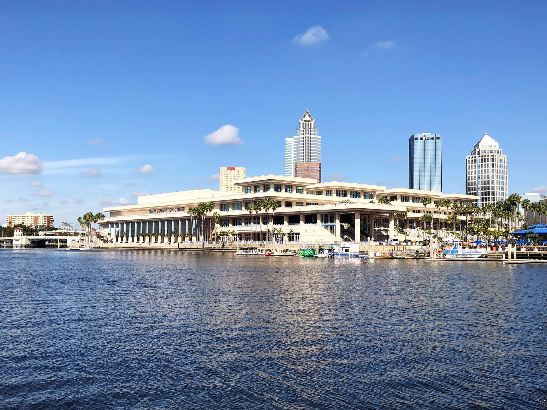 a large building with the word convention center on it